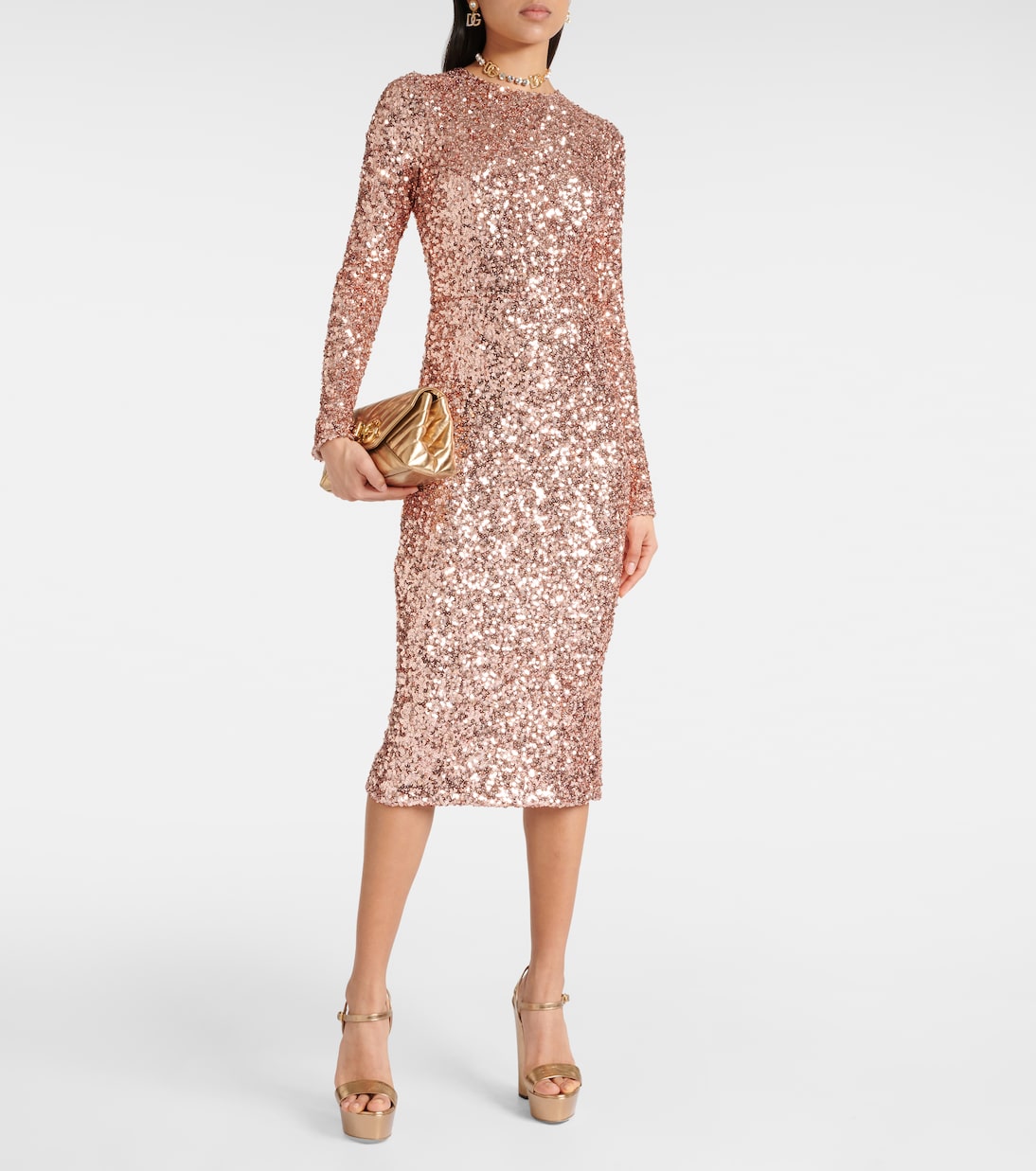 Vestido midi con lentejuelas | Dolce&Gabbana