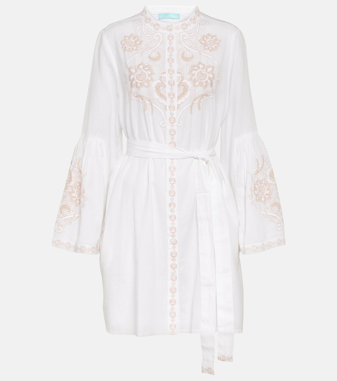 Everly embroidered cotton and linen mini dress  | Melissa Odabash