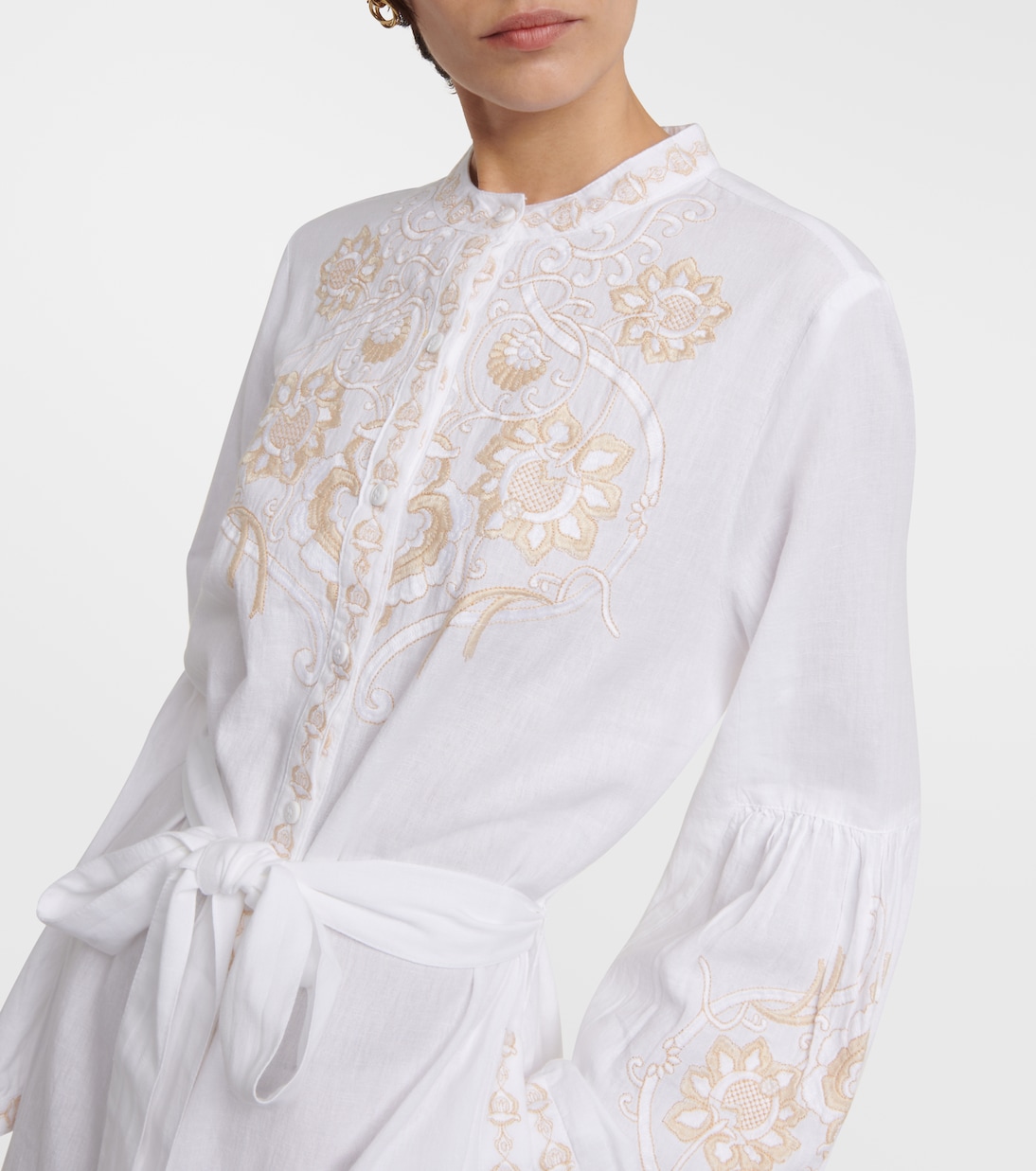 Everly embroidered cotton and linen mini dress  | Melissa Odabash