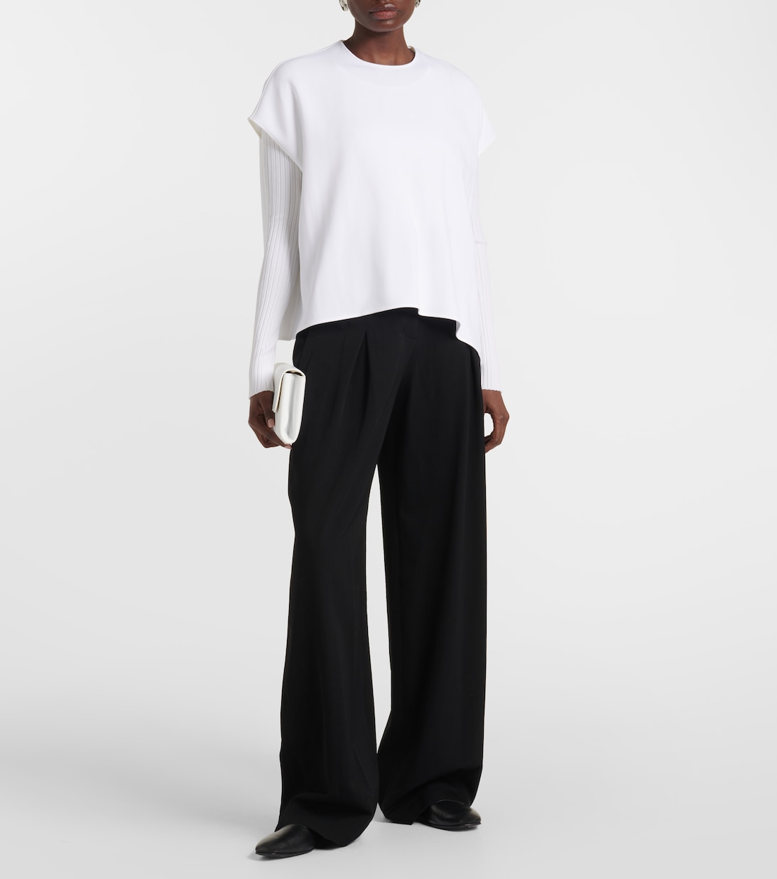 Weite High-Rise-Hose Faye aus Wolle | Fforme