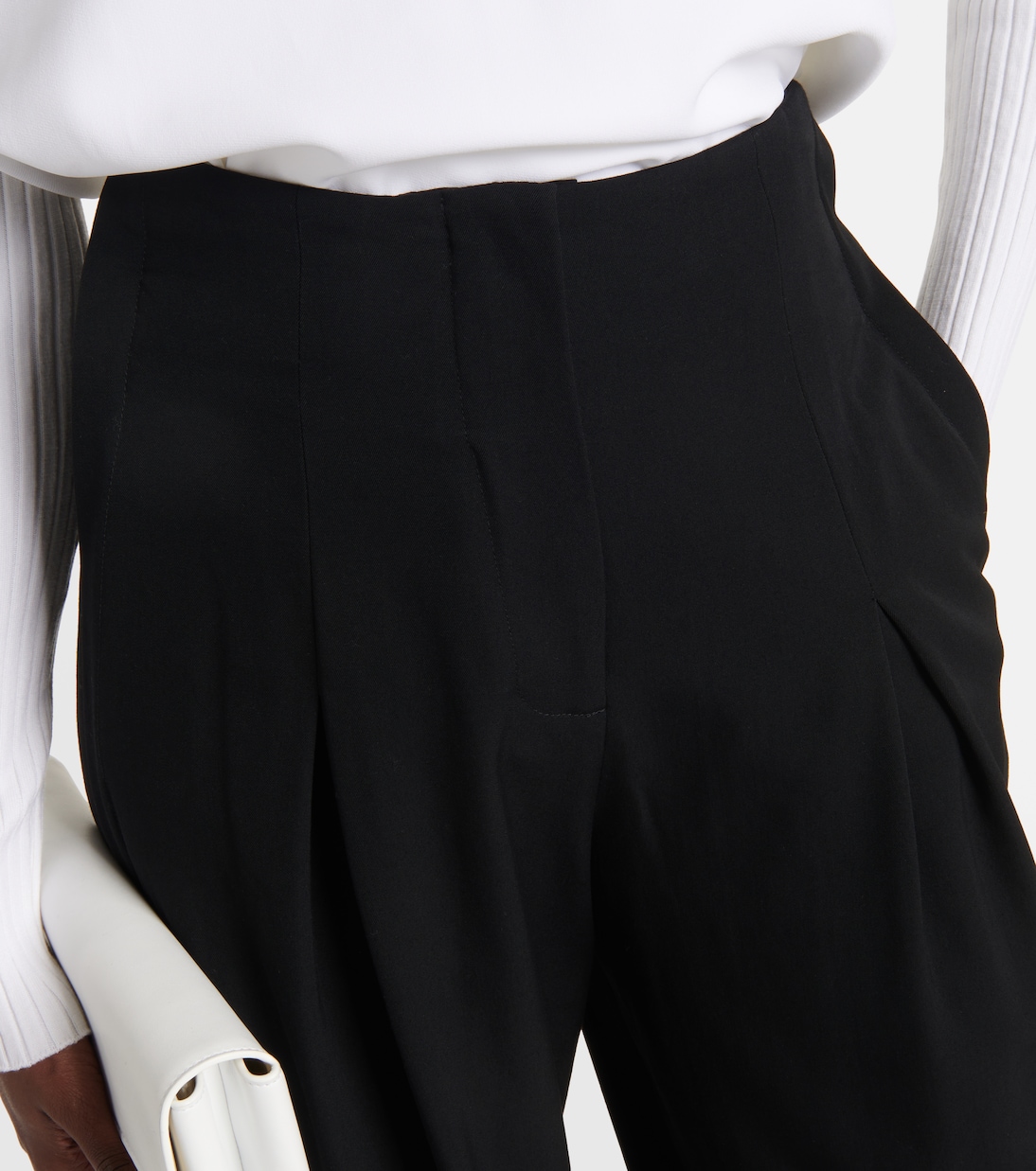 Weite High-Rise-Hose Faye aus Wolle | Fforme