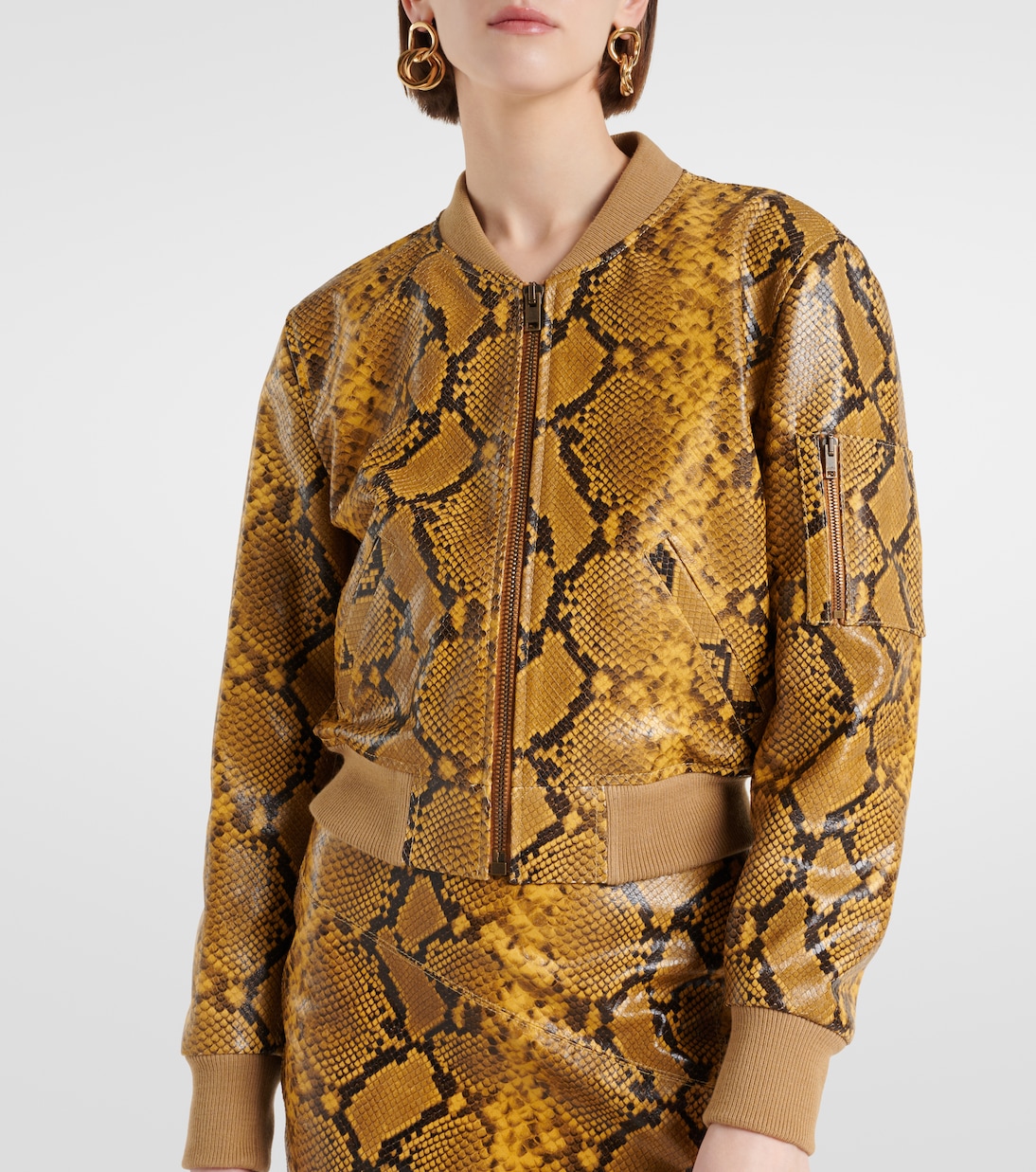 Cerem snake-effect leather bomber jacket | Isabel Marant
