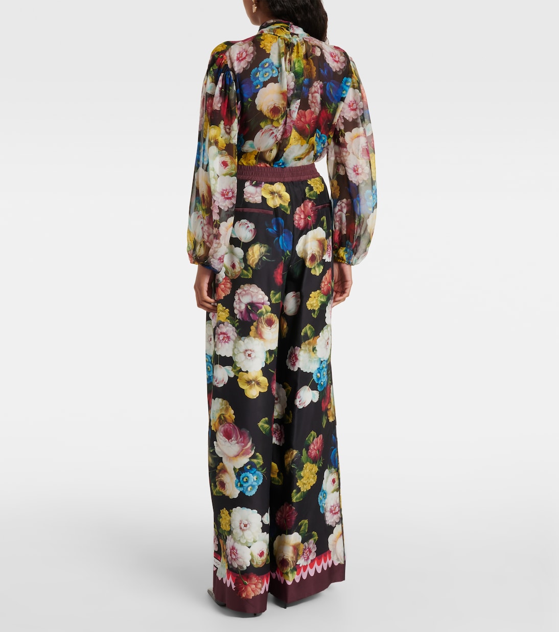 Weite High-Rise-Hose aus Seide | Dolce&Gabbana
