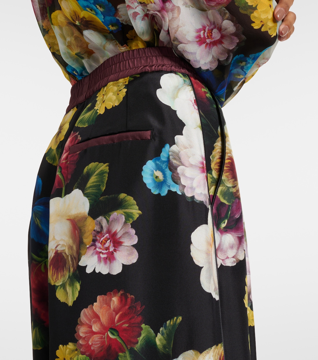Weite High-Rise-Hose aus Seide | Dolce&Gabbana