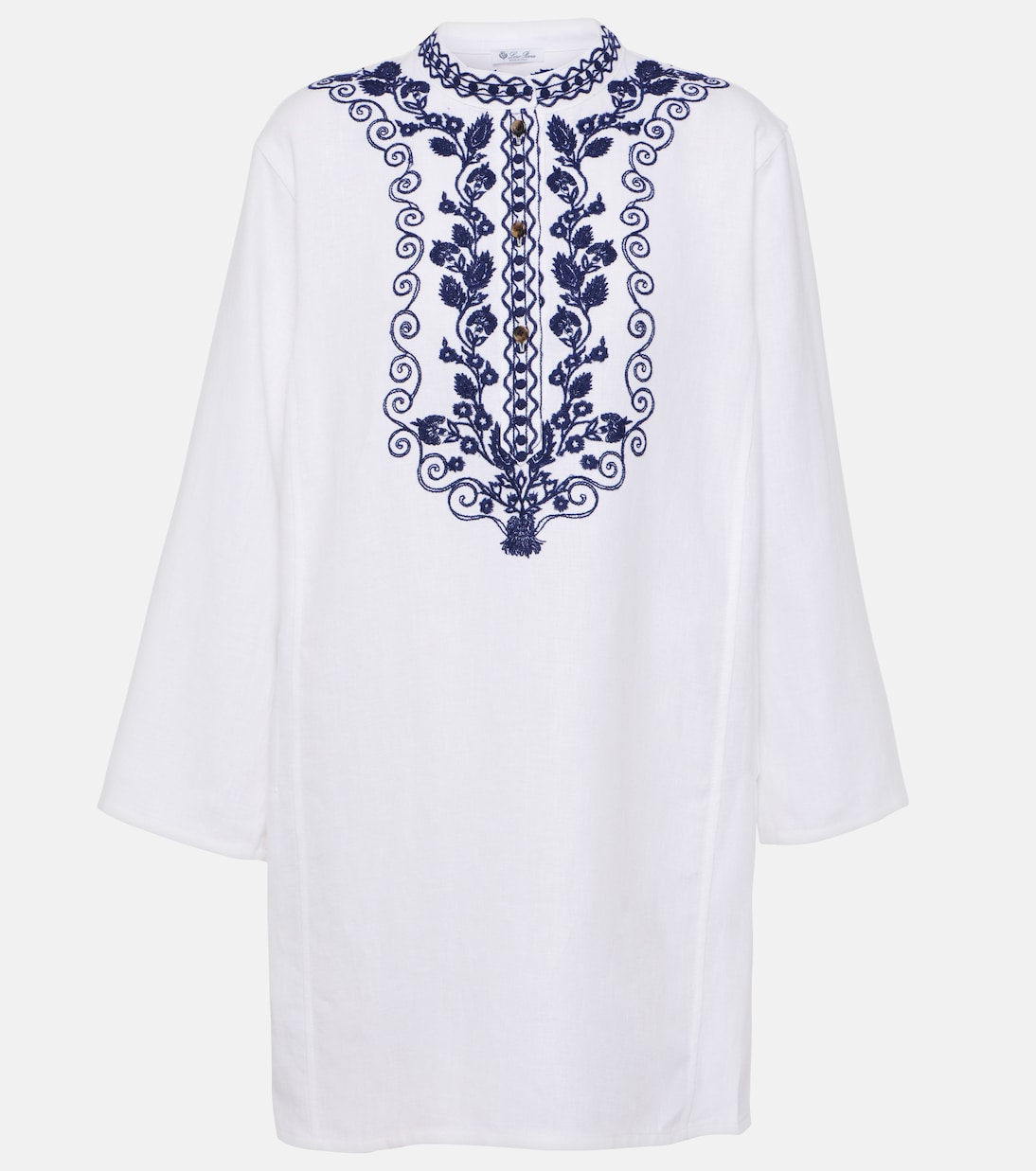 Bestickter Kaftan Sophia aus Leinen | Loro Piana