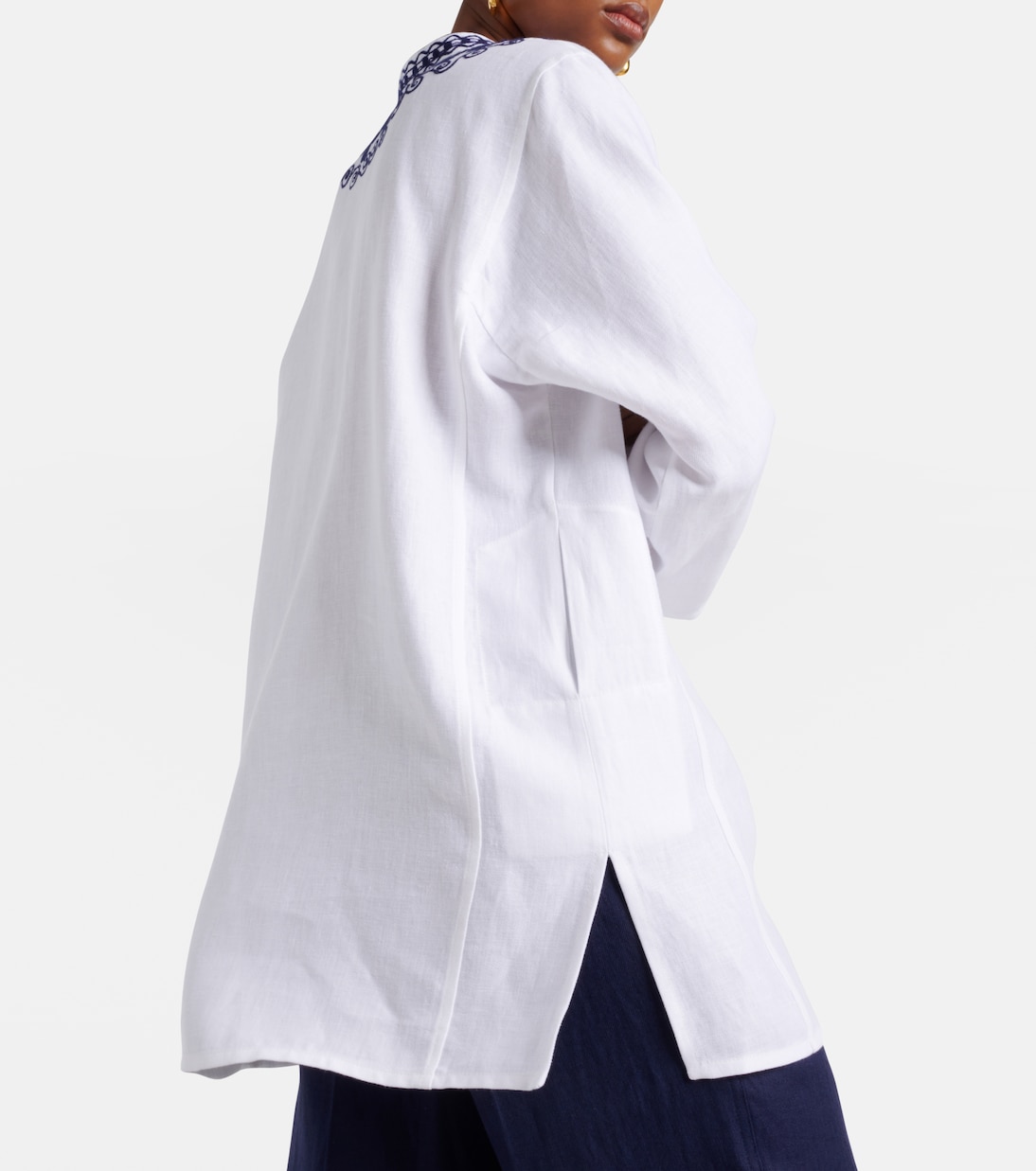Bestickter Kaftan Sophia aus Leinen | Loro Piana