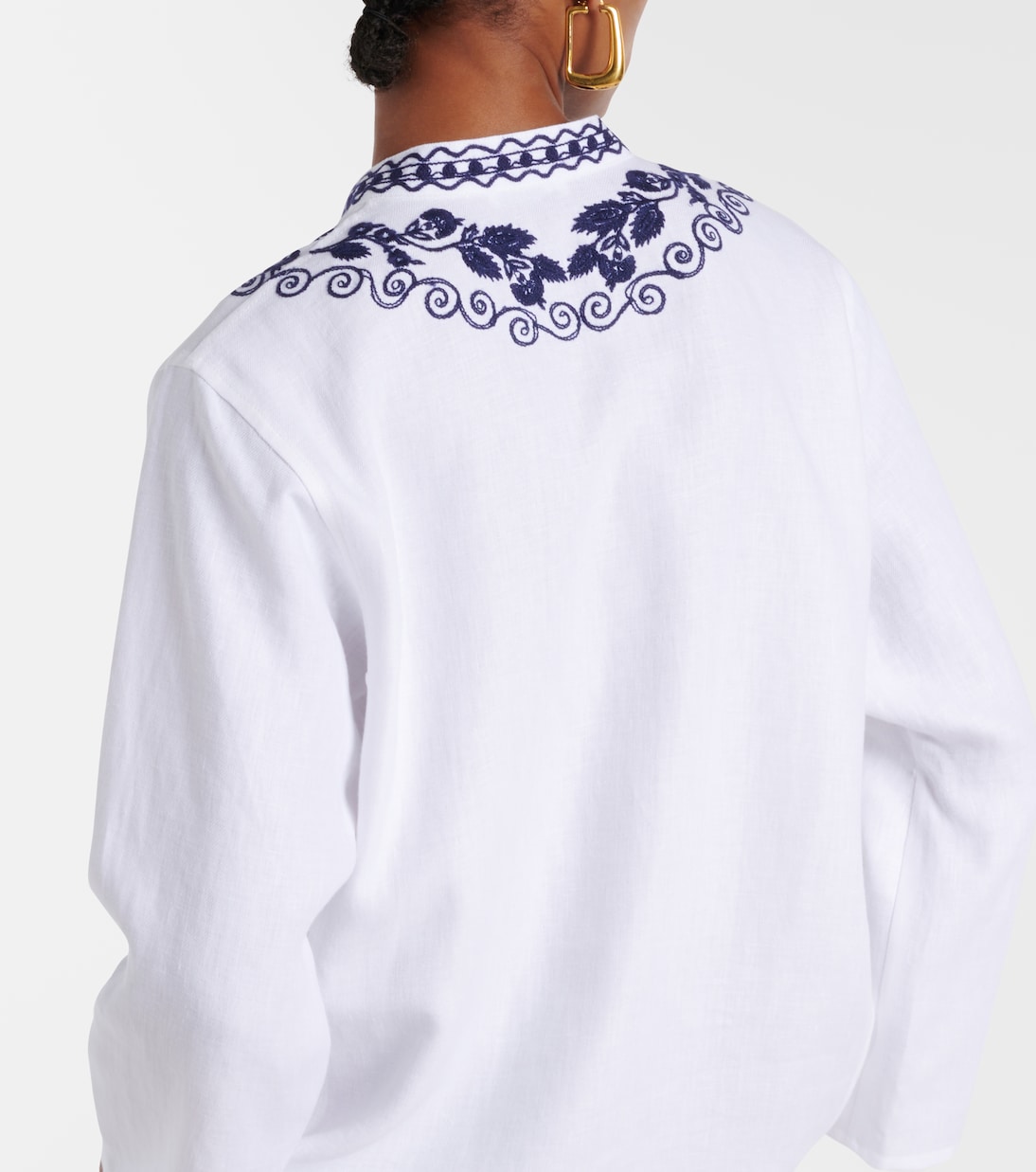 Bestickter Kaftan Sophia aus Leinen | Loro Piana