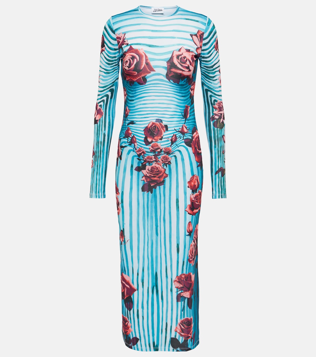 Abito midi in jersey con stampa floreale | Jean Paul Gaultier