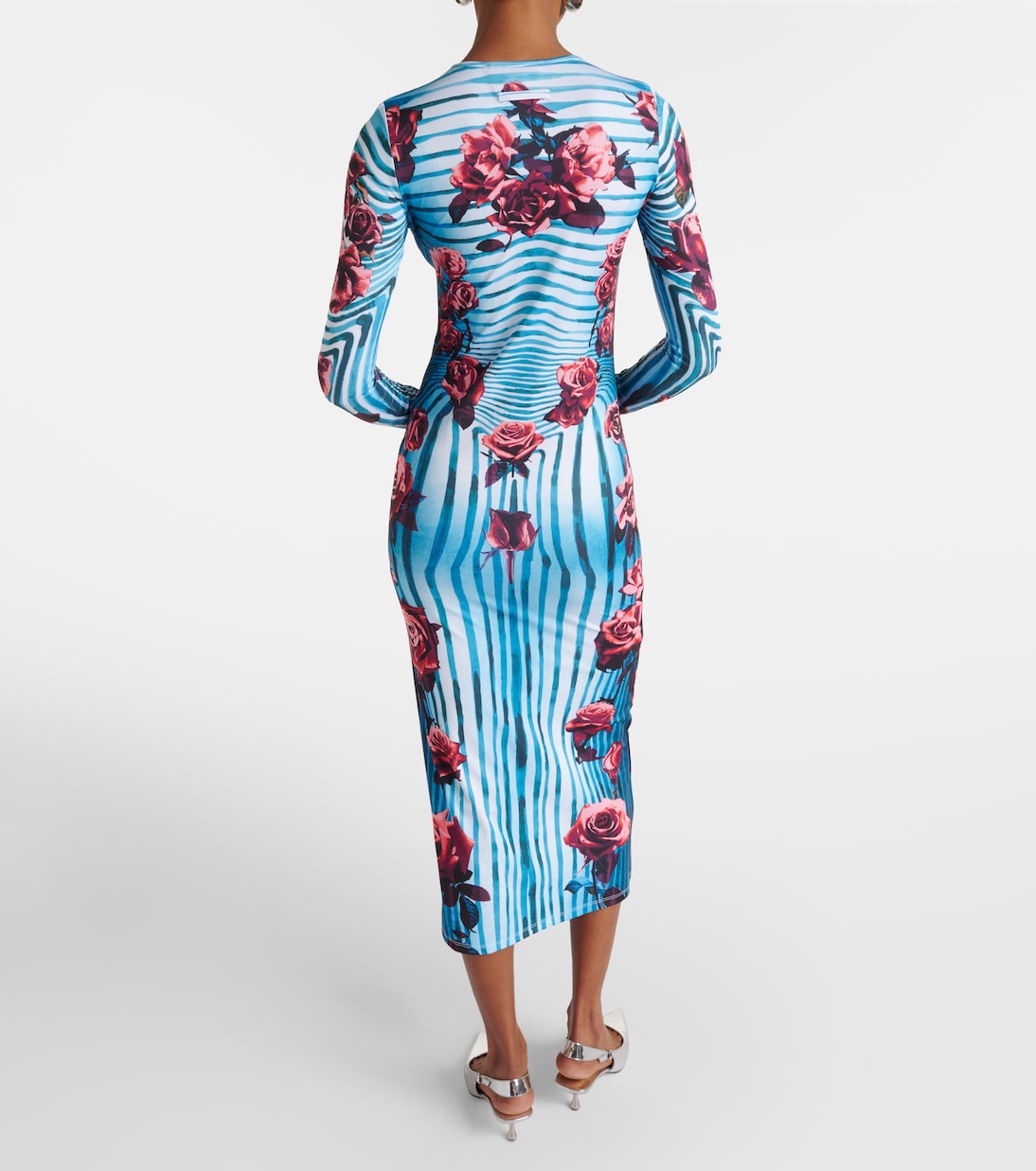 Abito midi in jersey con stampa floreale | Jean Paul Gaultier