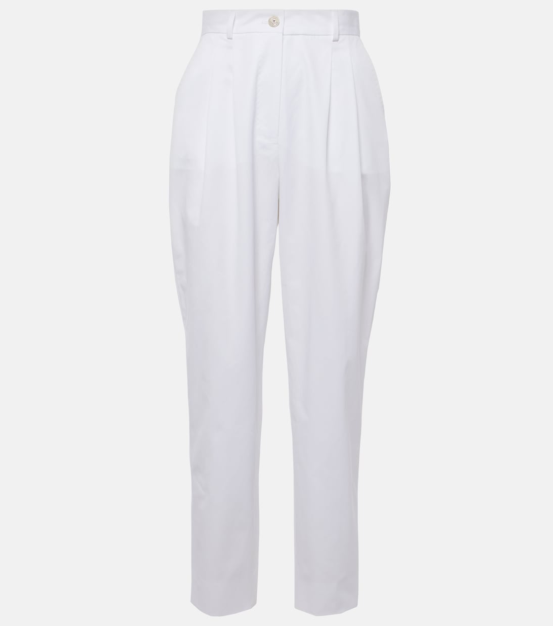 Gerade High-Rise-Hose aus Baumwolle | Dolce&Gabbana