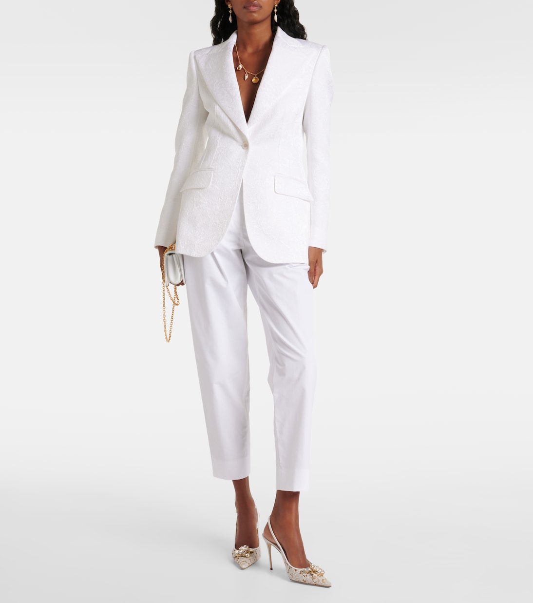 Gerade High-Rise-Hose aus Baumwolle | Dolce&Gabbana