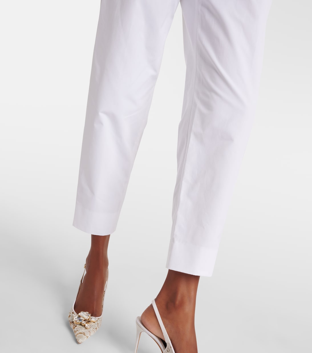 Gerade High-Rise-Hose aus Baumwolle | Dolce&Gabbana