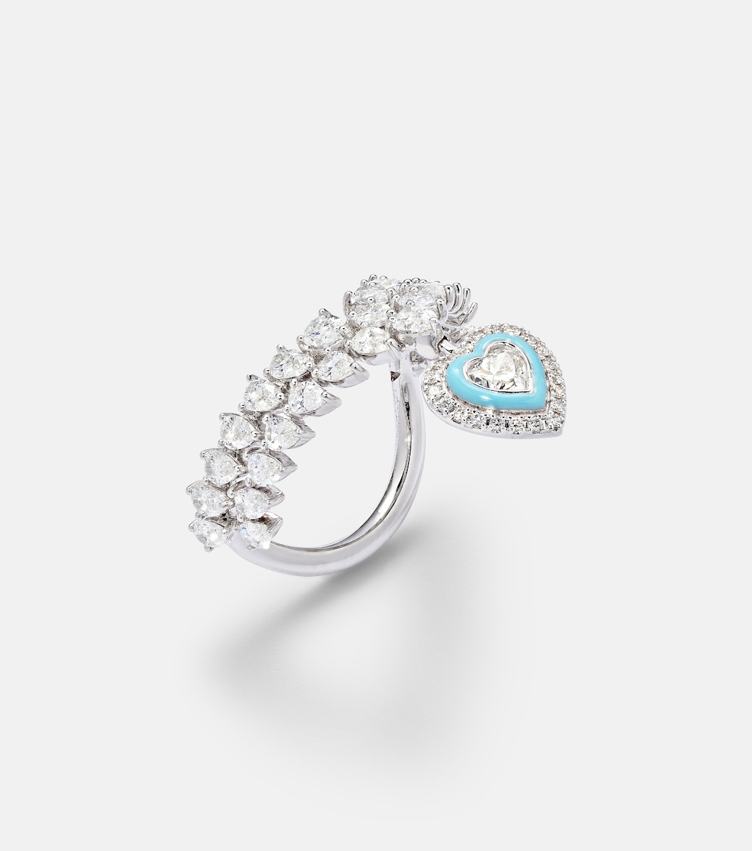 Anello Heart Of The Ocean in oro bianco 18kt con diamanti | Kamyen