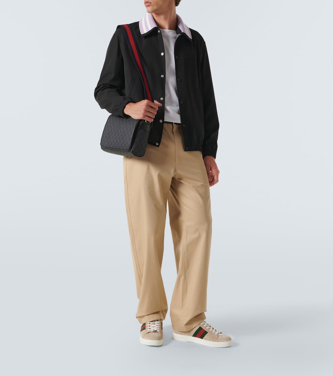 Borsa a tracolla GG canvas con pelle | Gucci