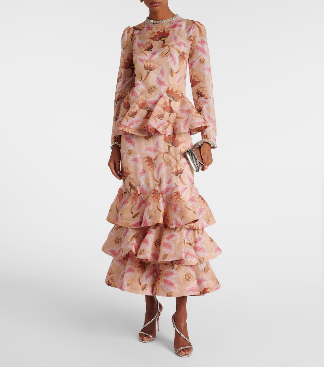 Maxikleid Tiered aus Leinen und Seide | Zimmermann