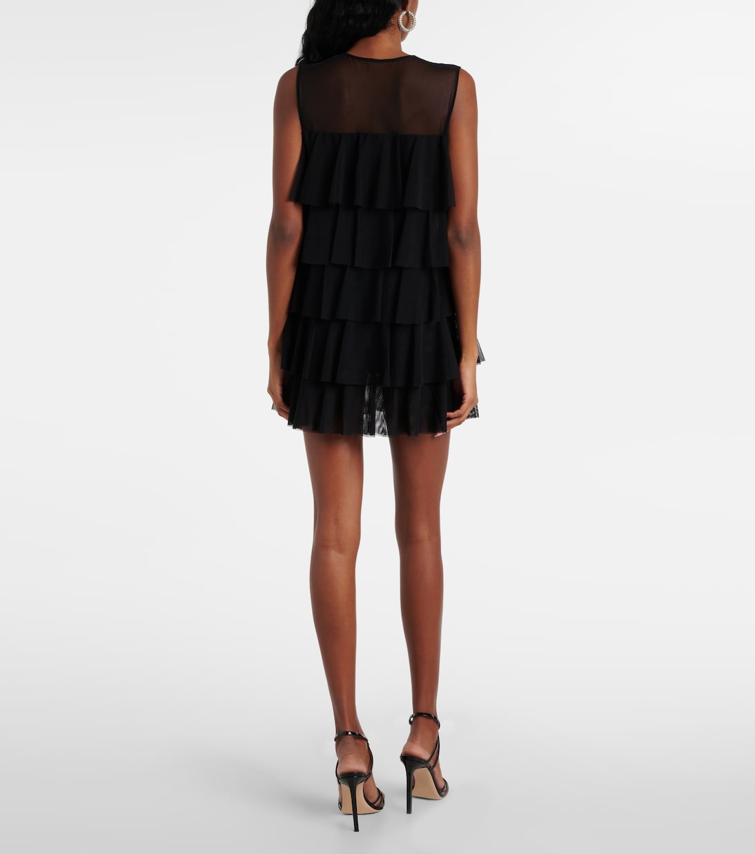 Ruffled semi-sheer gown | Norma Kamali