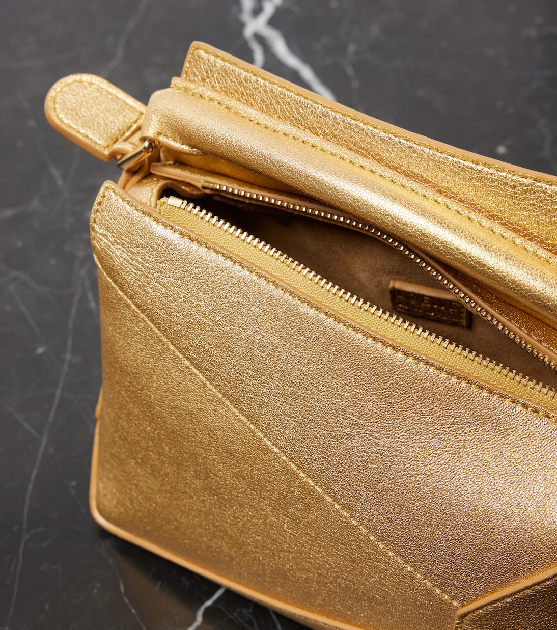Borsa Puzzle Mini in pelle metallizzata | Loewe
