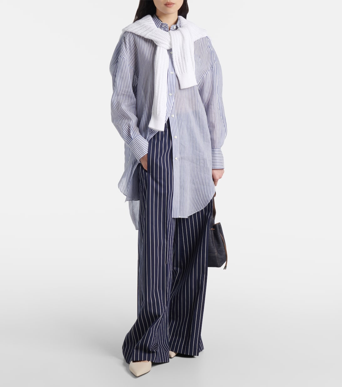 Chemise Monili en organza de lin et soie | Brunello Cucinelli