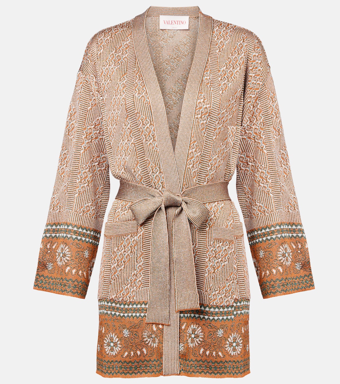 Cárdigan envolvente de lamé en jacquard | Valentino