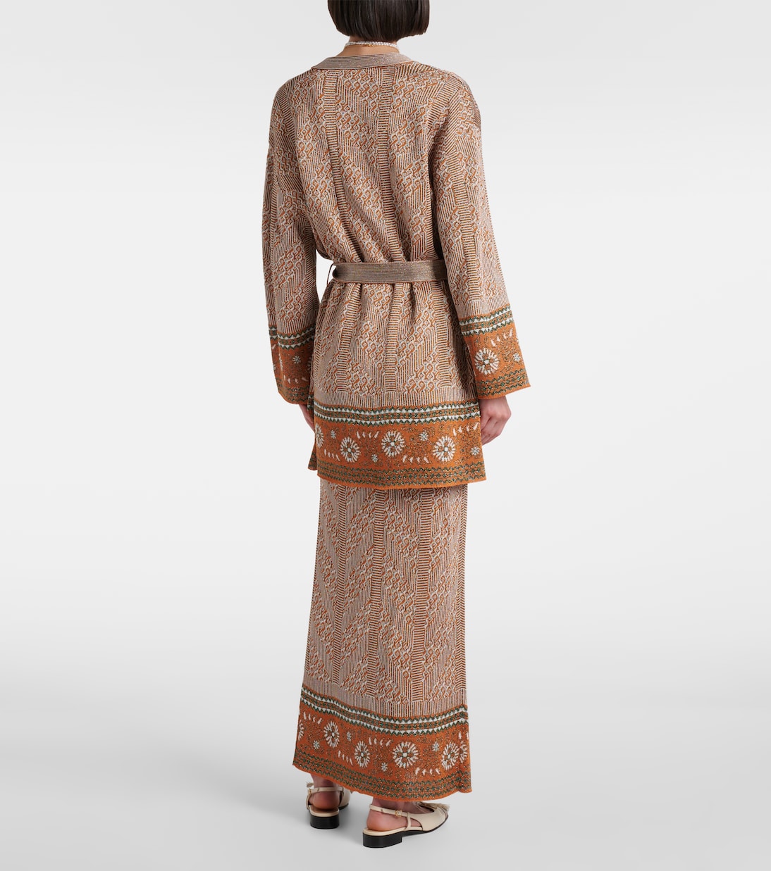 Cárdigan envolvente de lamé en jacquard | Valentino