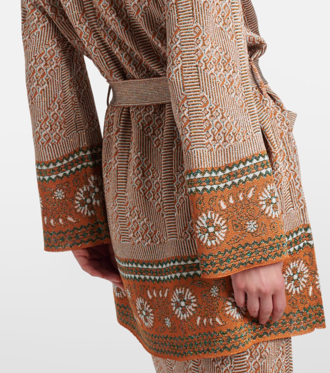 Cárdigan envolvente de lamé en jacquard | Valentino