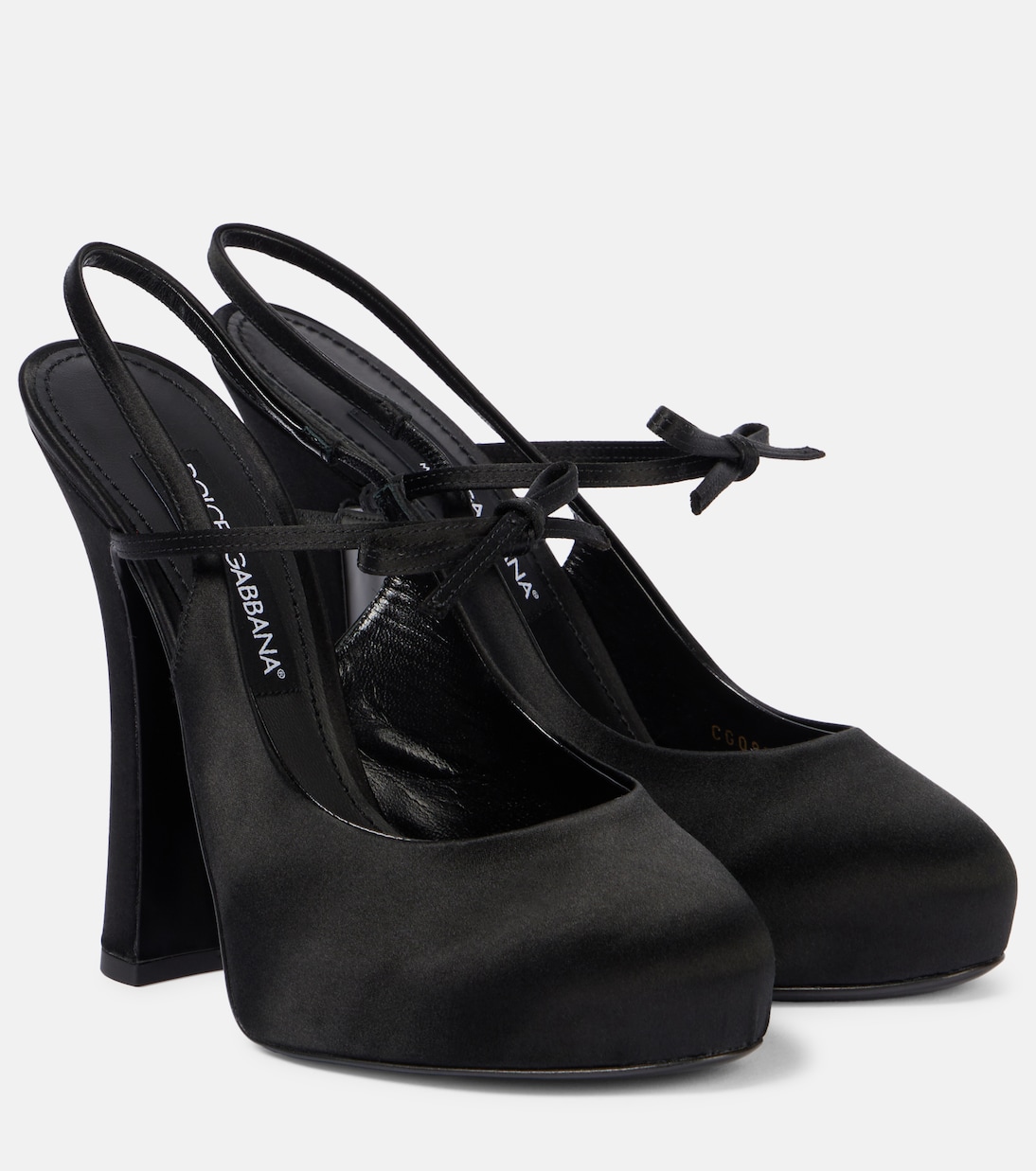 Pumps slingback Vally in raso con plateau | Dolce&Gabbana