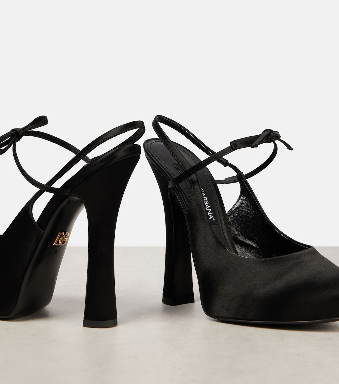 Pumps slingback Vally in raso con plateau | Dolce&Gabbana