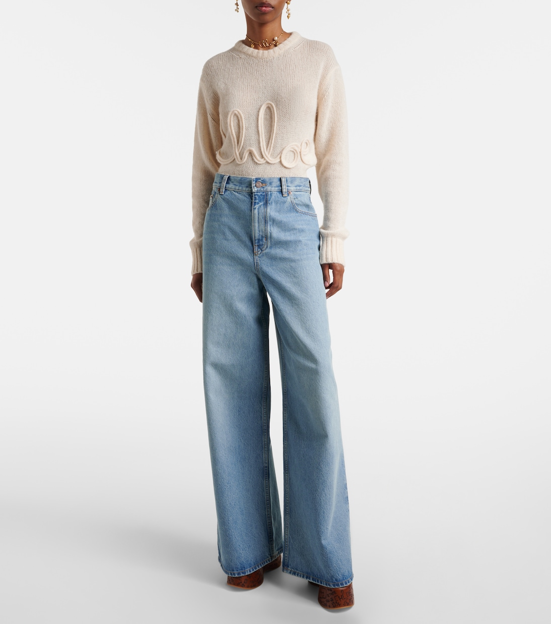 Jeans a gamba larga a vita alta | Chloé