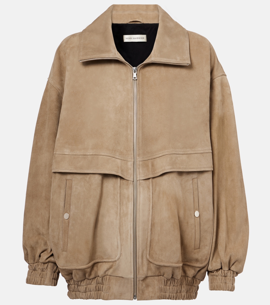 Bomber Beck in suede | Nour Hammour