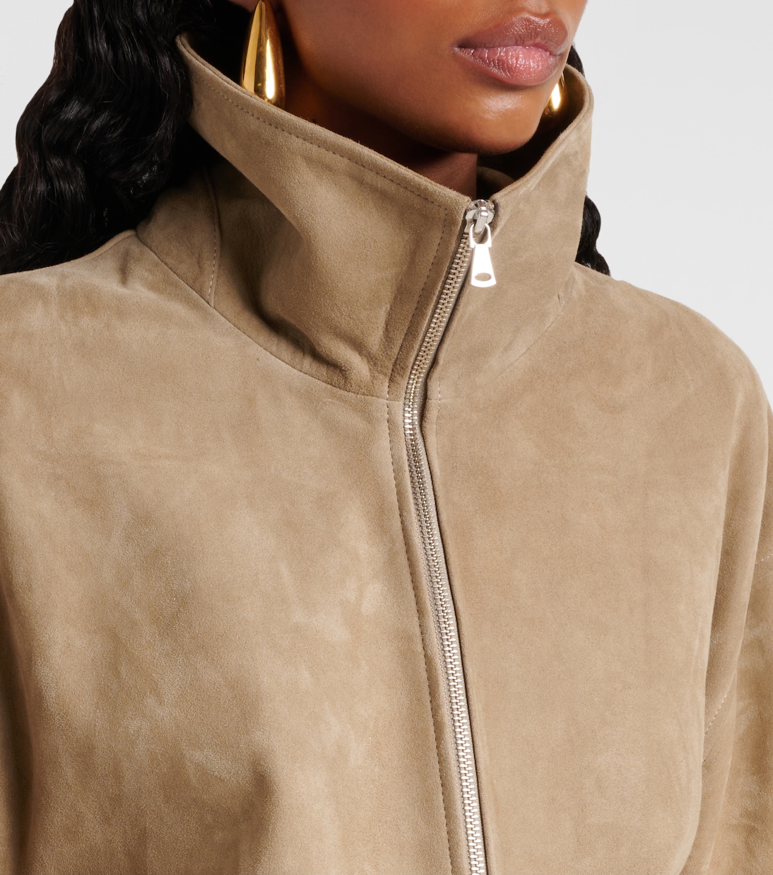 Bomber Beck in suede | Nour Hammour