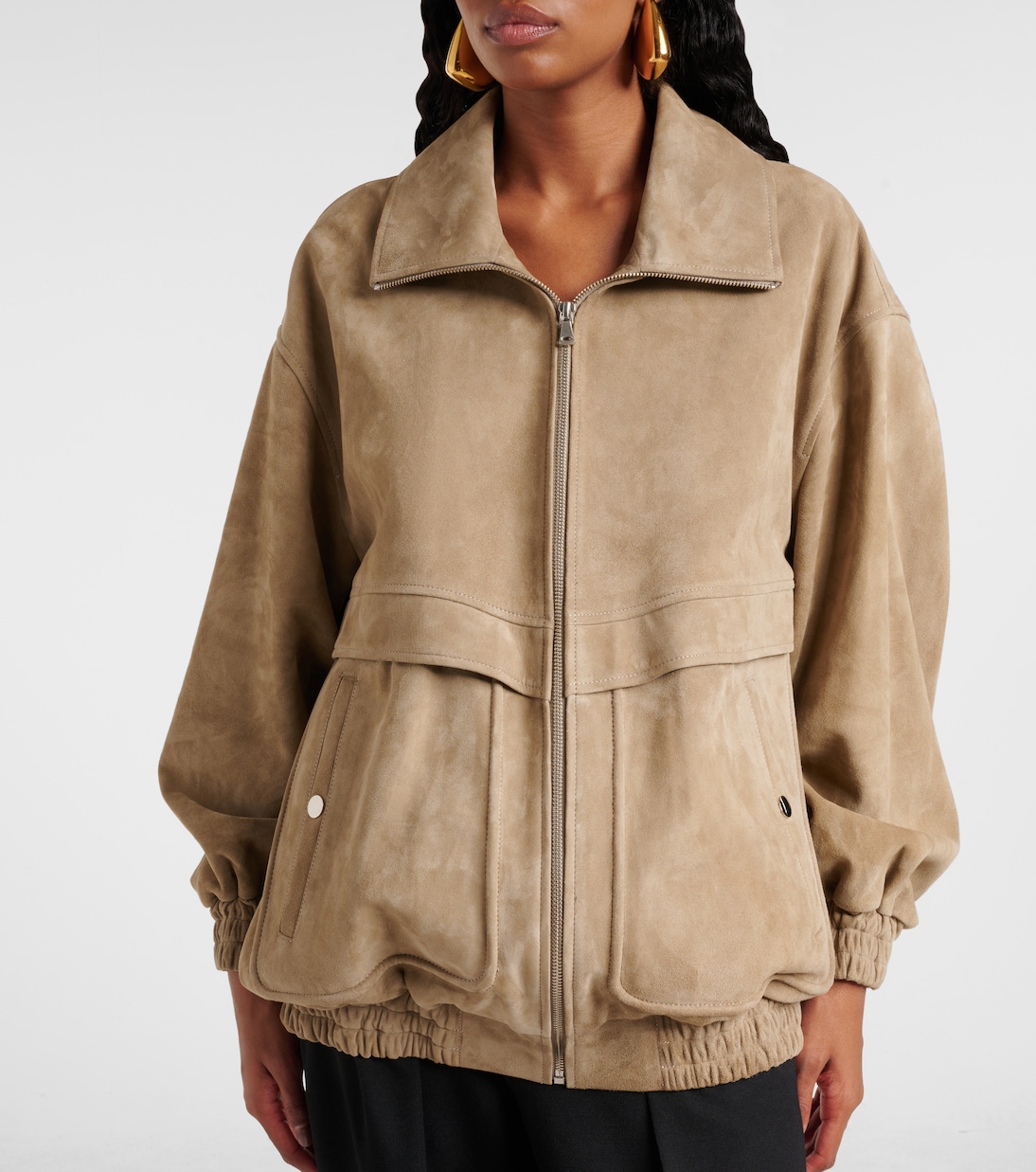 Bomber Beck in suede | Nour Hammour