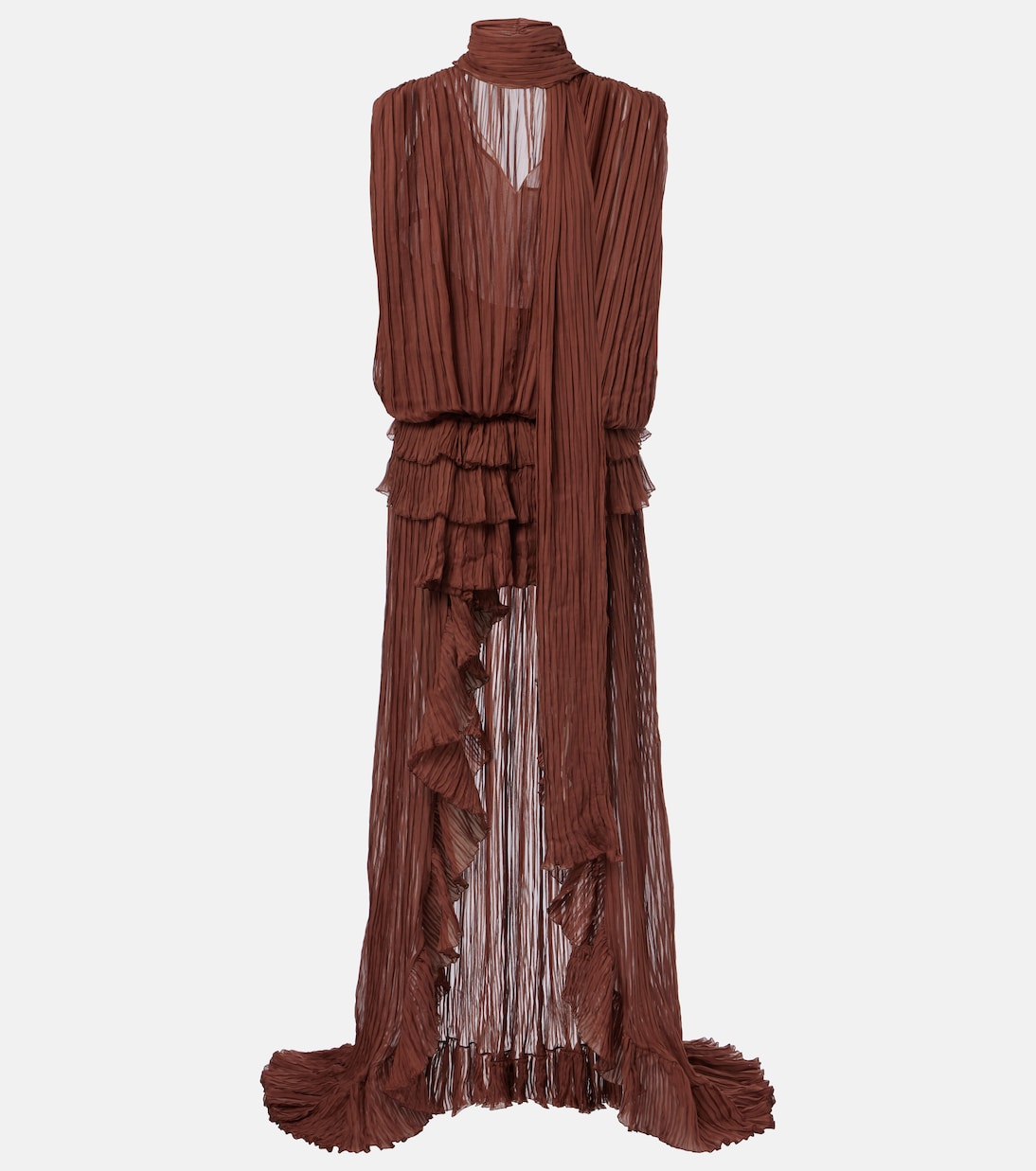 Plissé silk chiffon gown | Blumarine