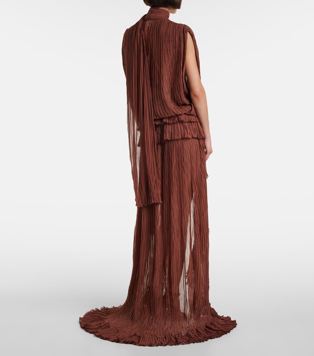 Plissé silk chiffon gown | Blumarine