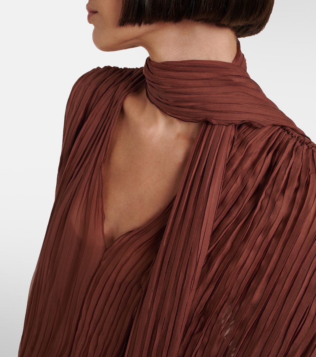 Plissé silk chiffon gown | Blumarine