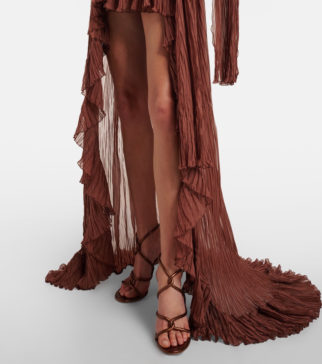 Plissé silk chiffon gown | Blumarine