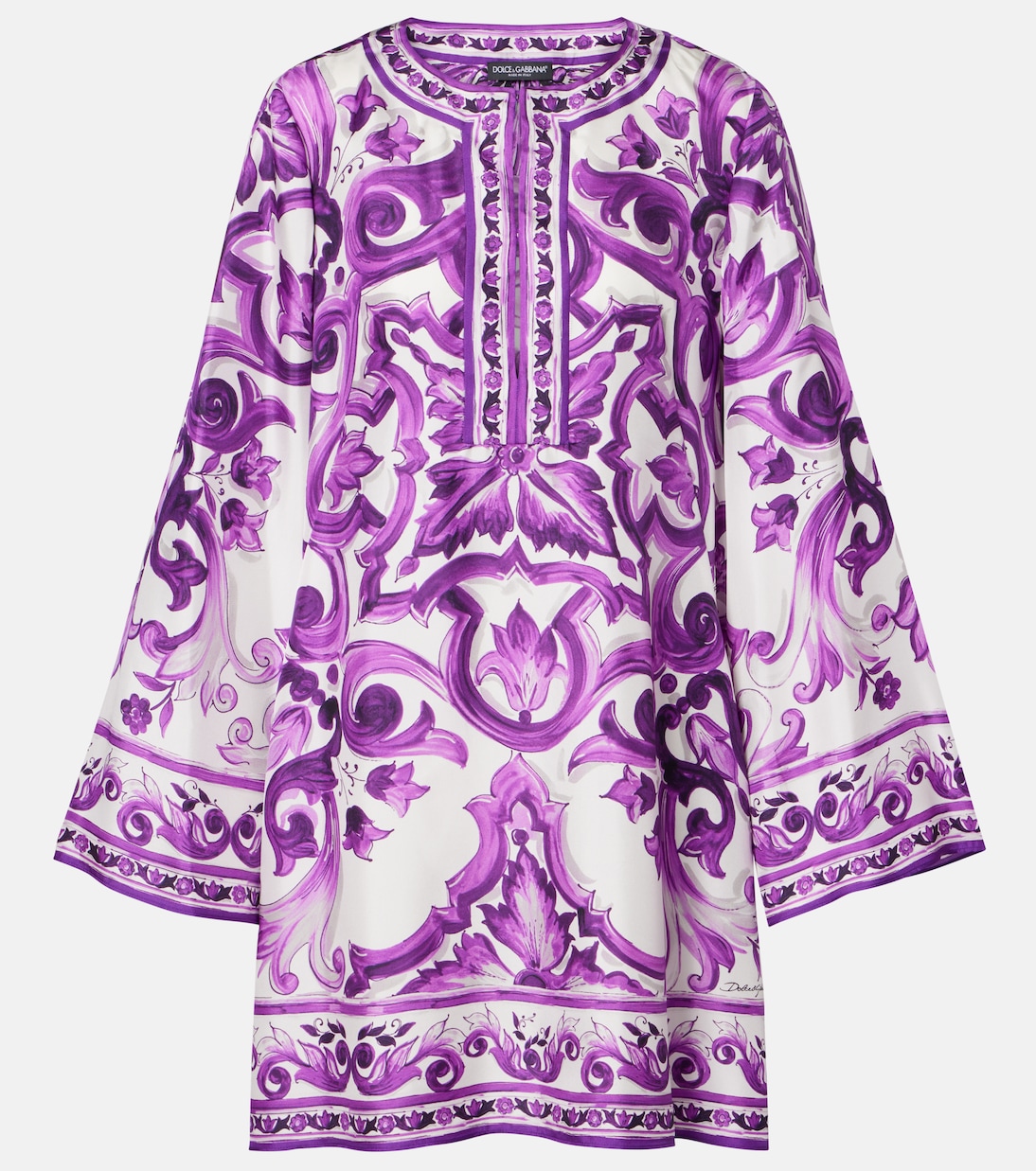 Miniabito Majolica in twill di seta | Dolce&Gabbana