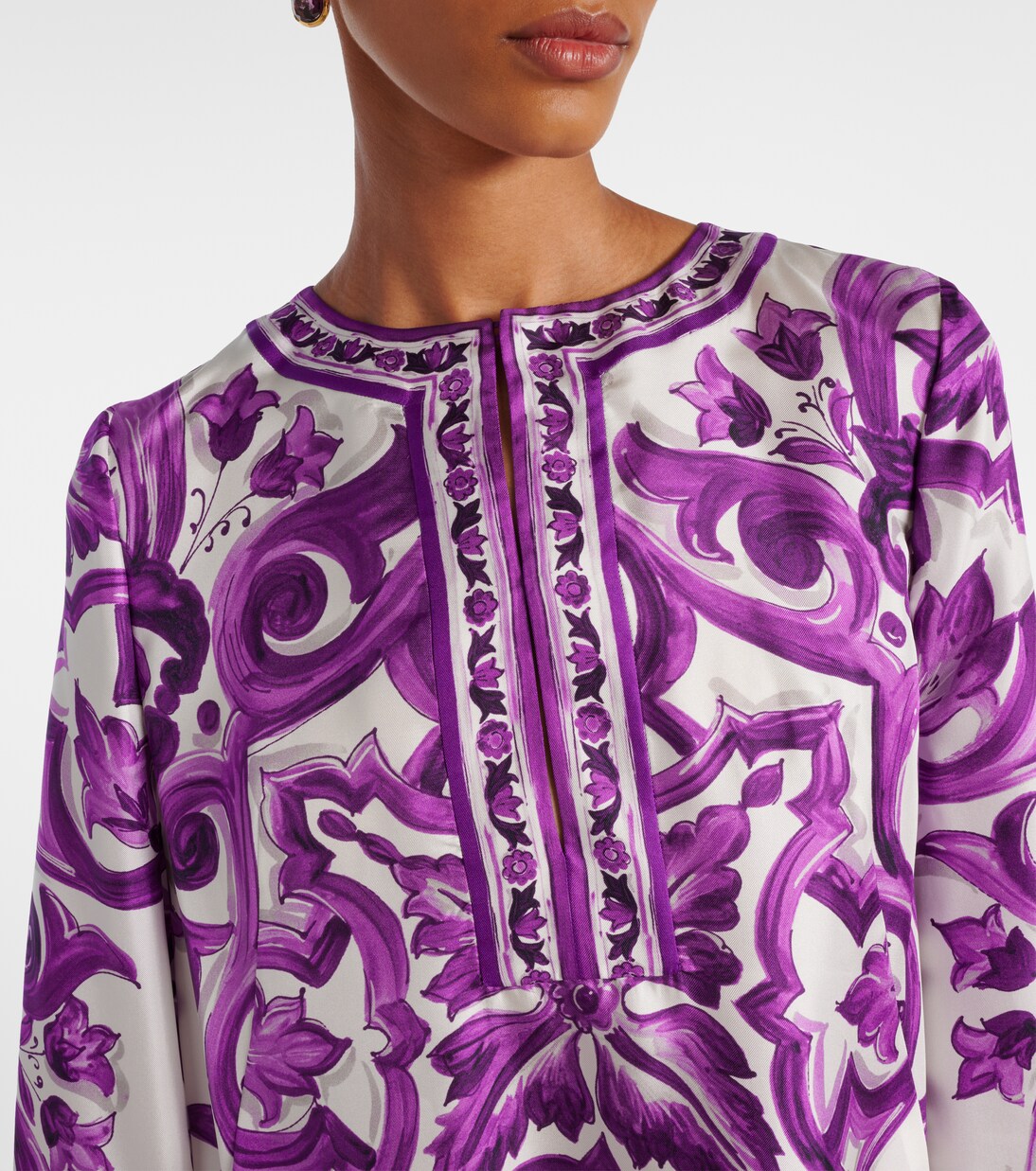 Miniabito Majolica in twill di seta | Dolce&Gabbana