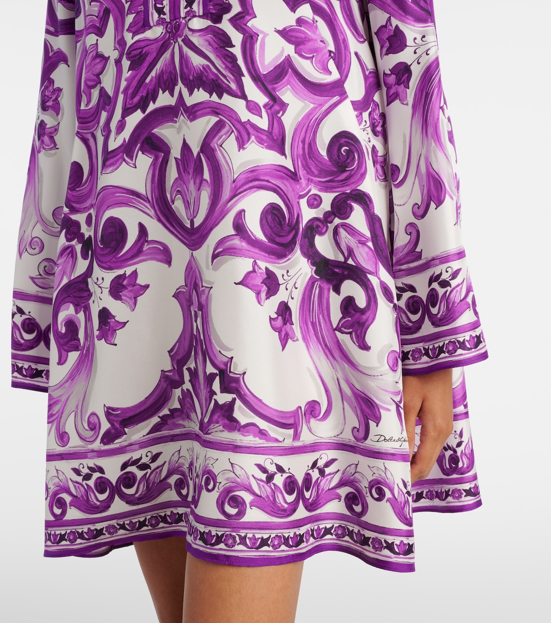 Miniabito Majolica in twill di seta | Dolce&Gabbana