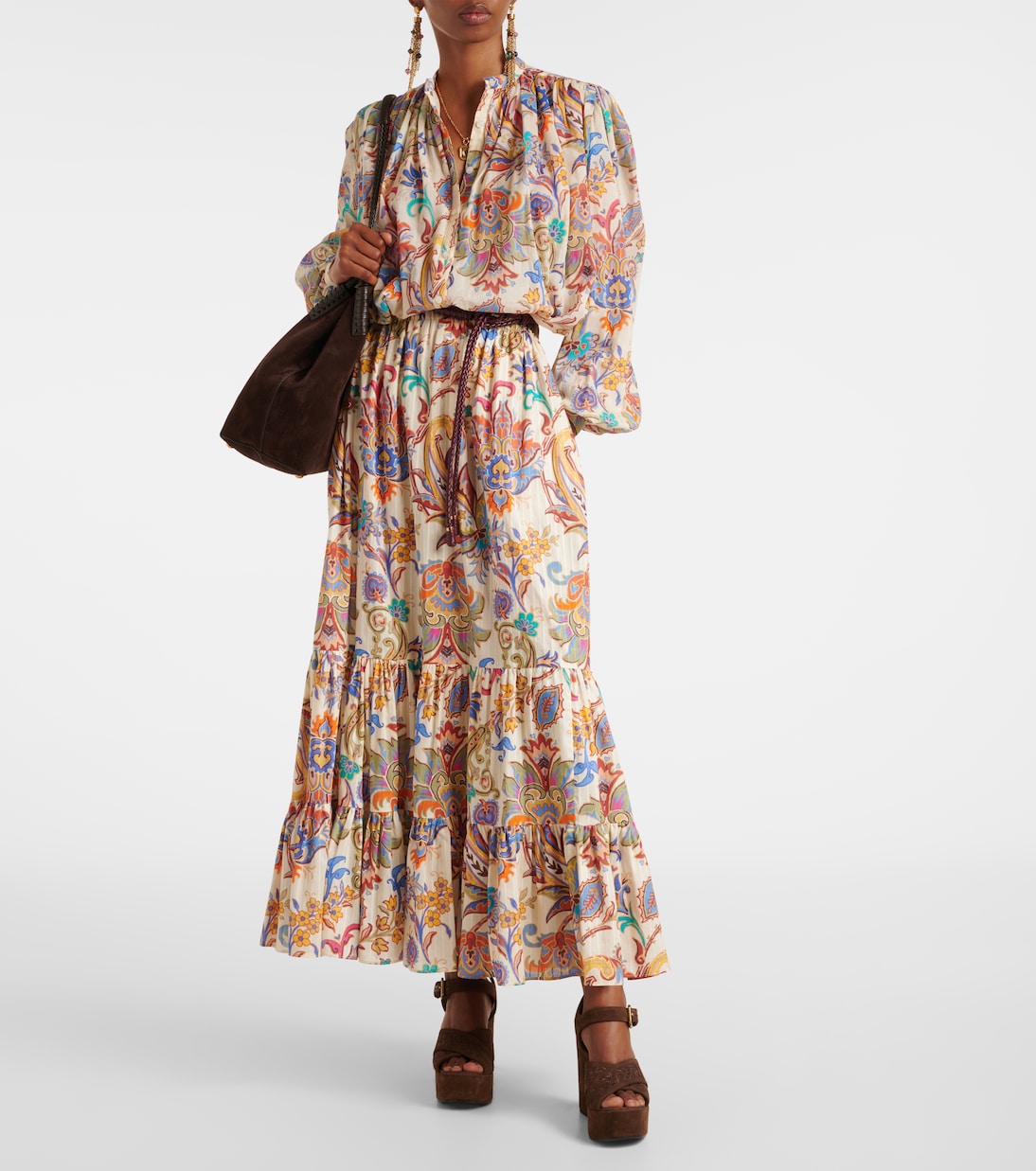 Floral embroidered suede platform sandals | Etro