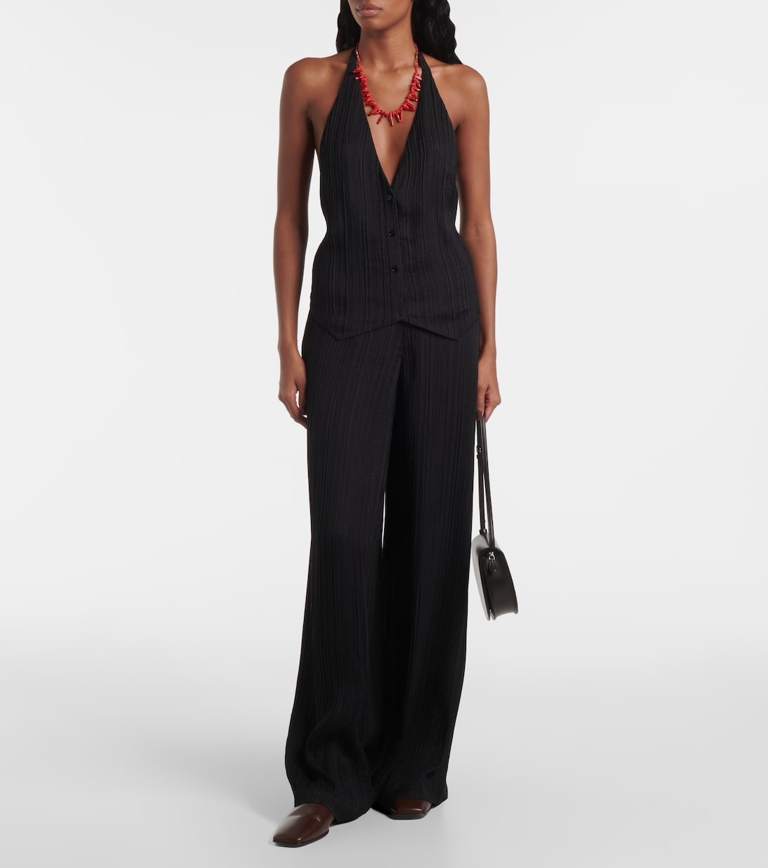 Suez pleated halterneck vest | Joseph