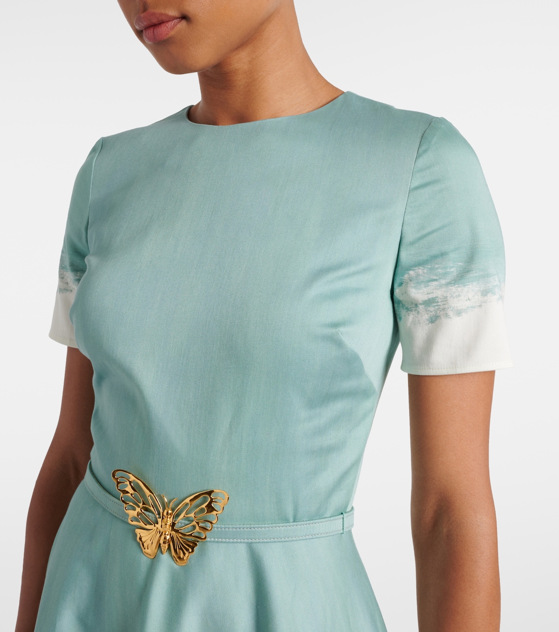 Embellished cotton-blend poplin midi dress | Oscar de la Renta