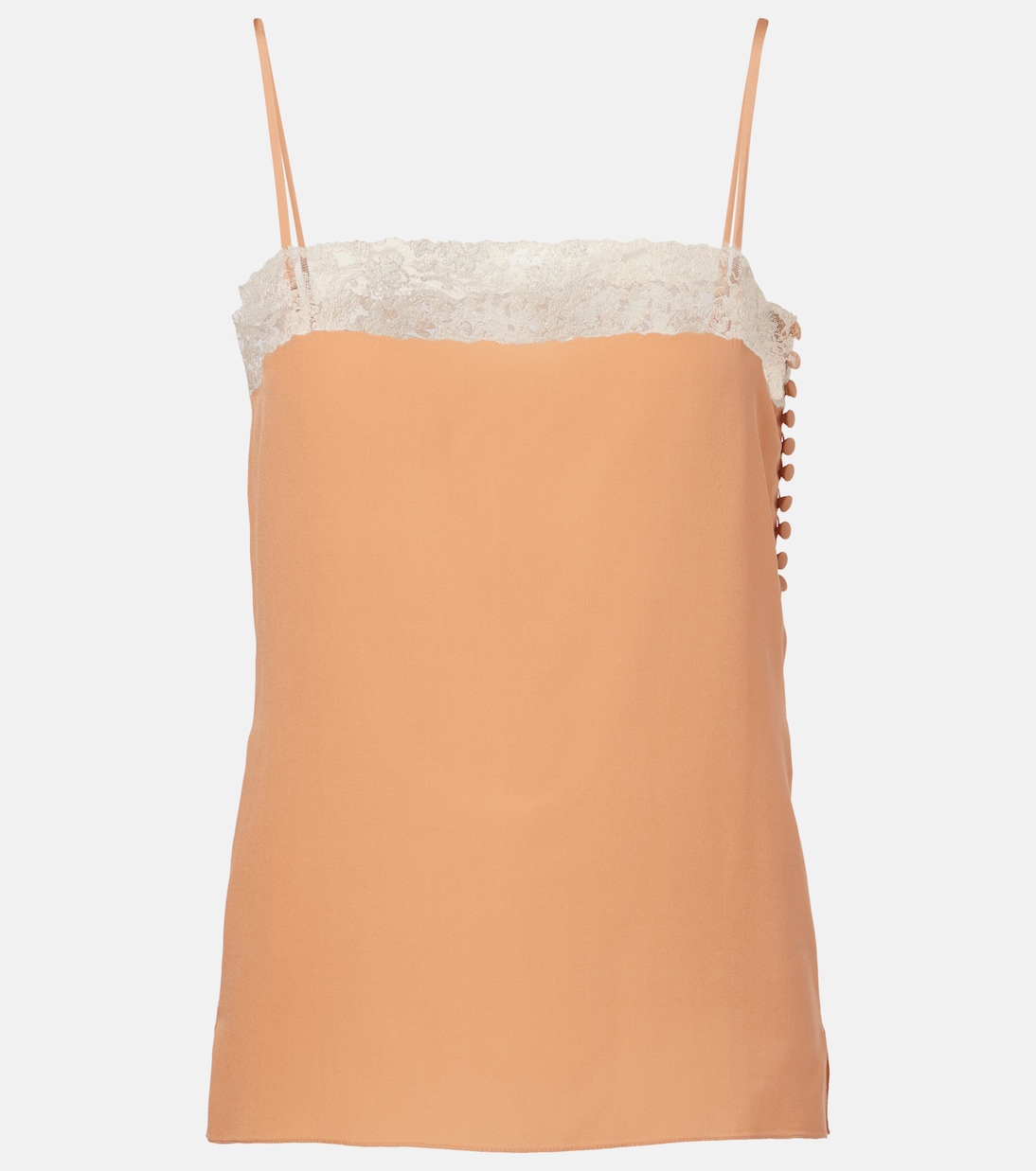 Top lencero de seda con encaje | Chloé