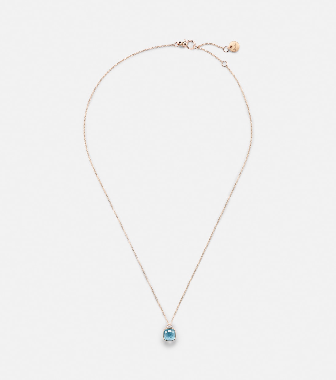 Nudo Mini 18kt rose gold pendant necklace with topaz and diamonds | Pomellato