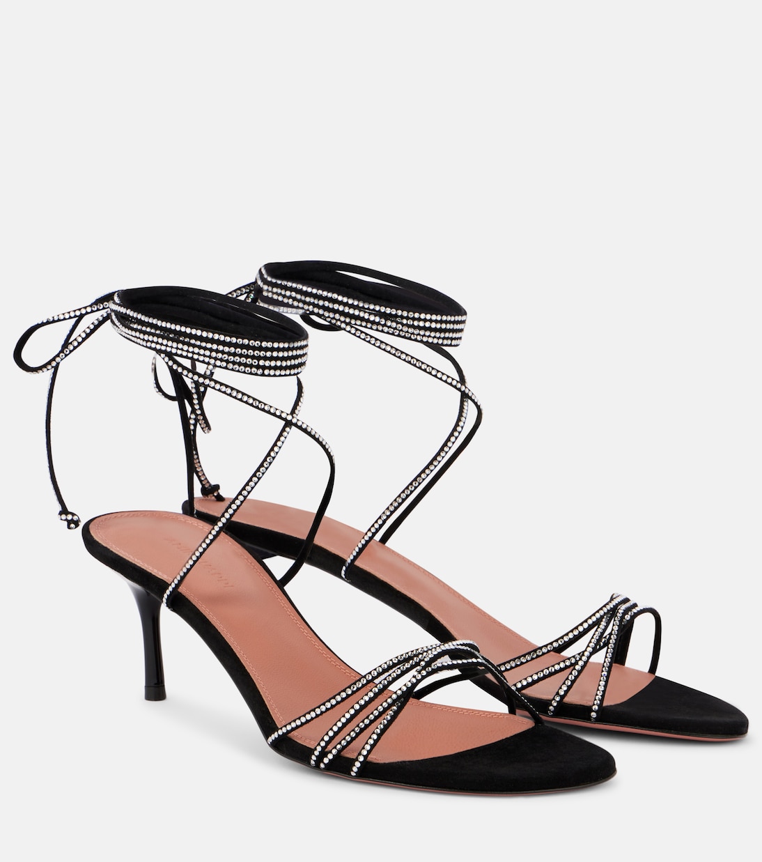 Sandali Lori 60 in suede con cristalli | Amina Muaddi