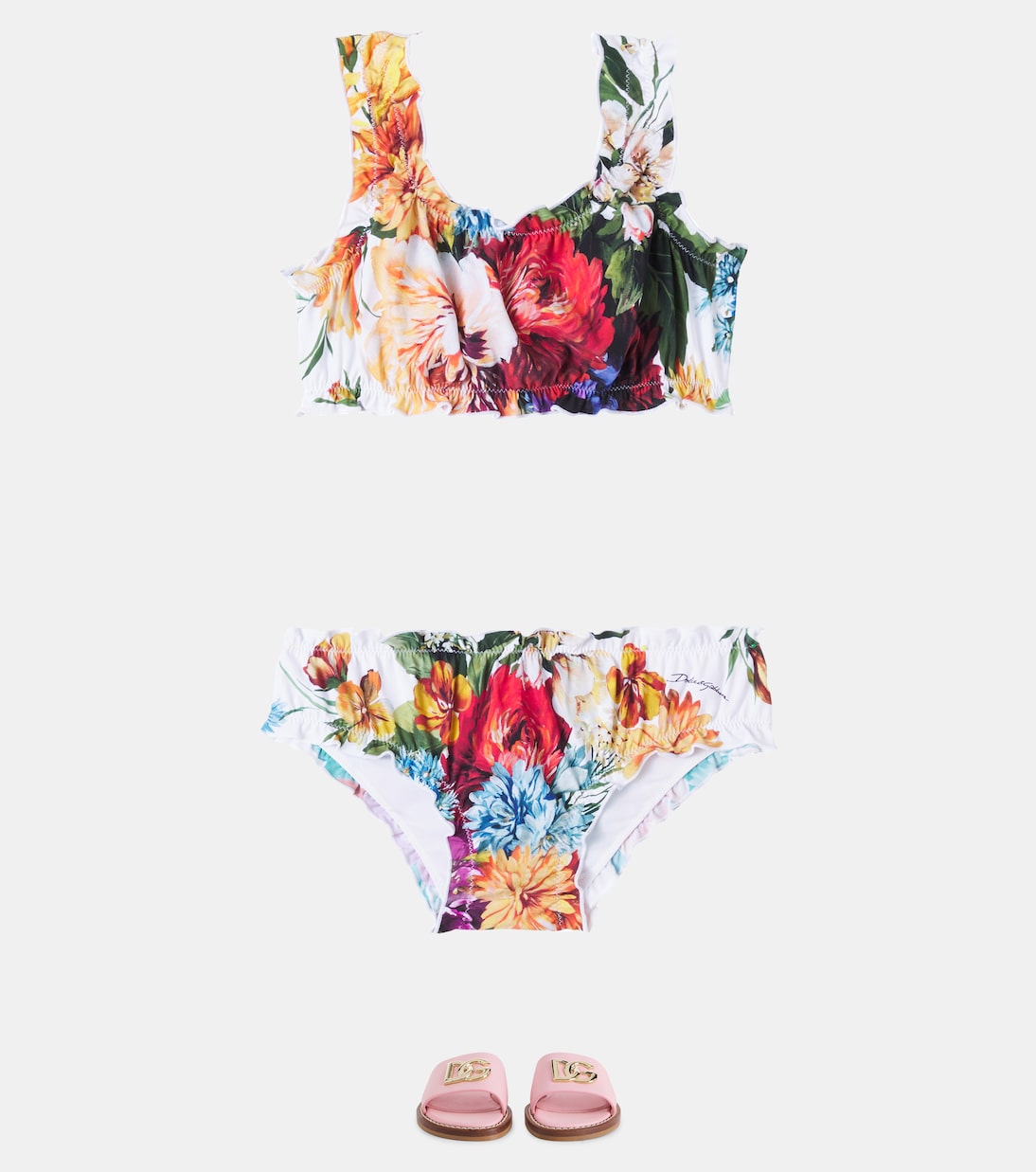 Floral ruffled bikini | Dolce&Gabbana Kids