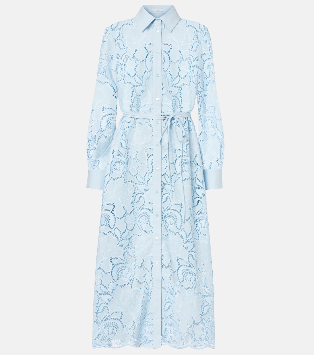 Vestido camisero de algodón cortado a láser | Erdem