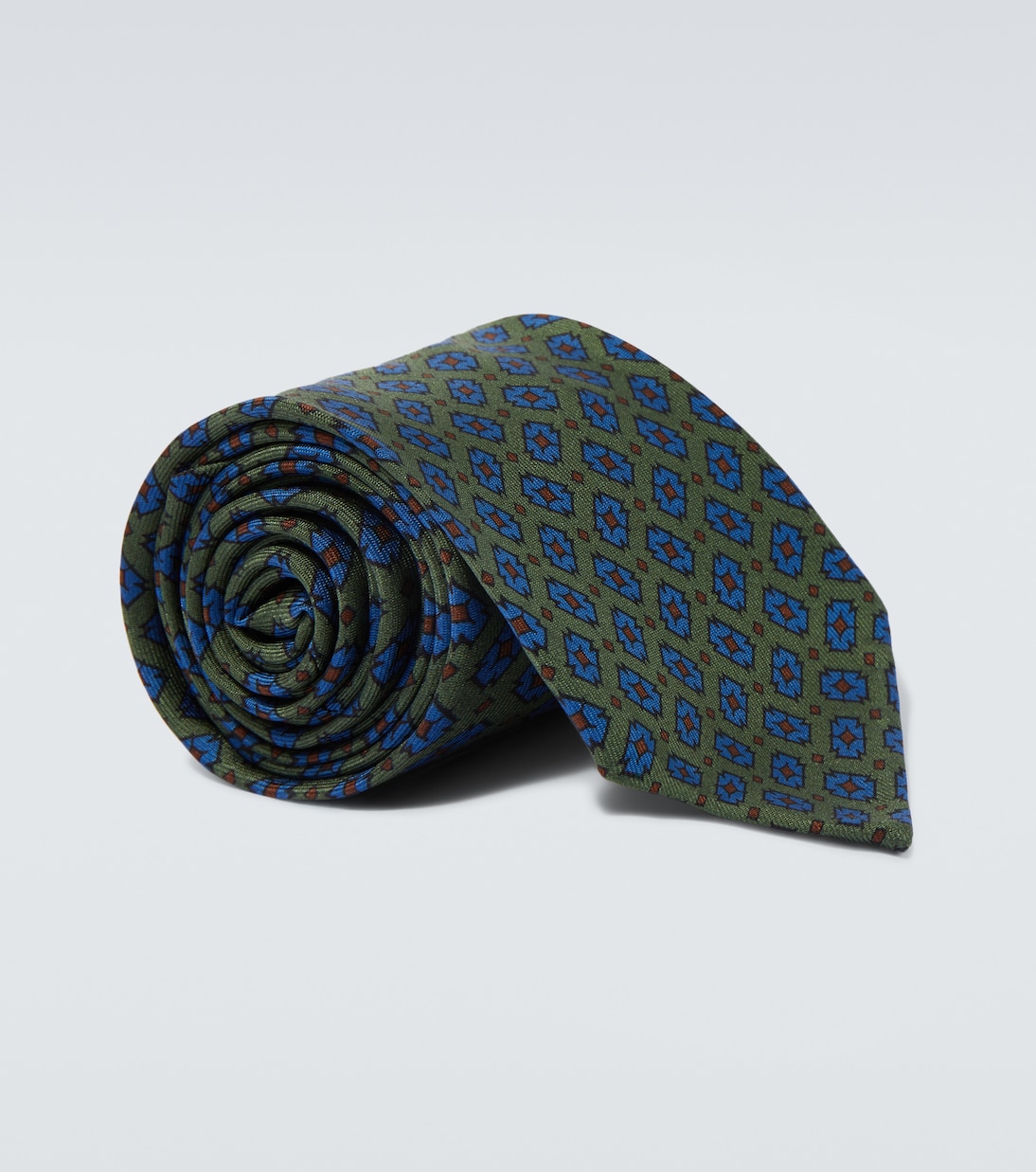 Printed silk satin tie | Rubinacci