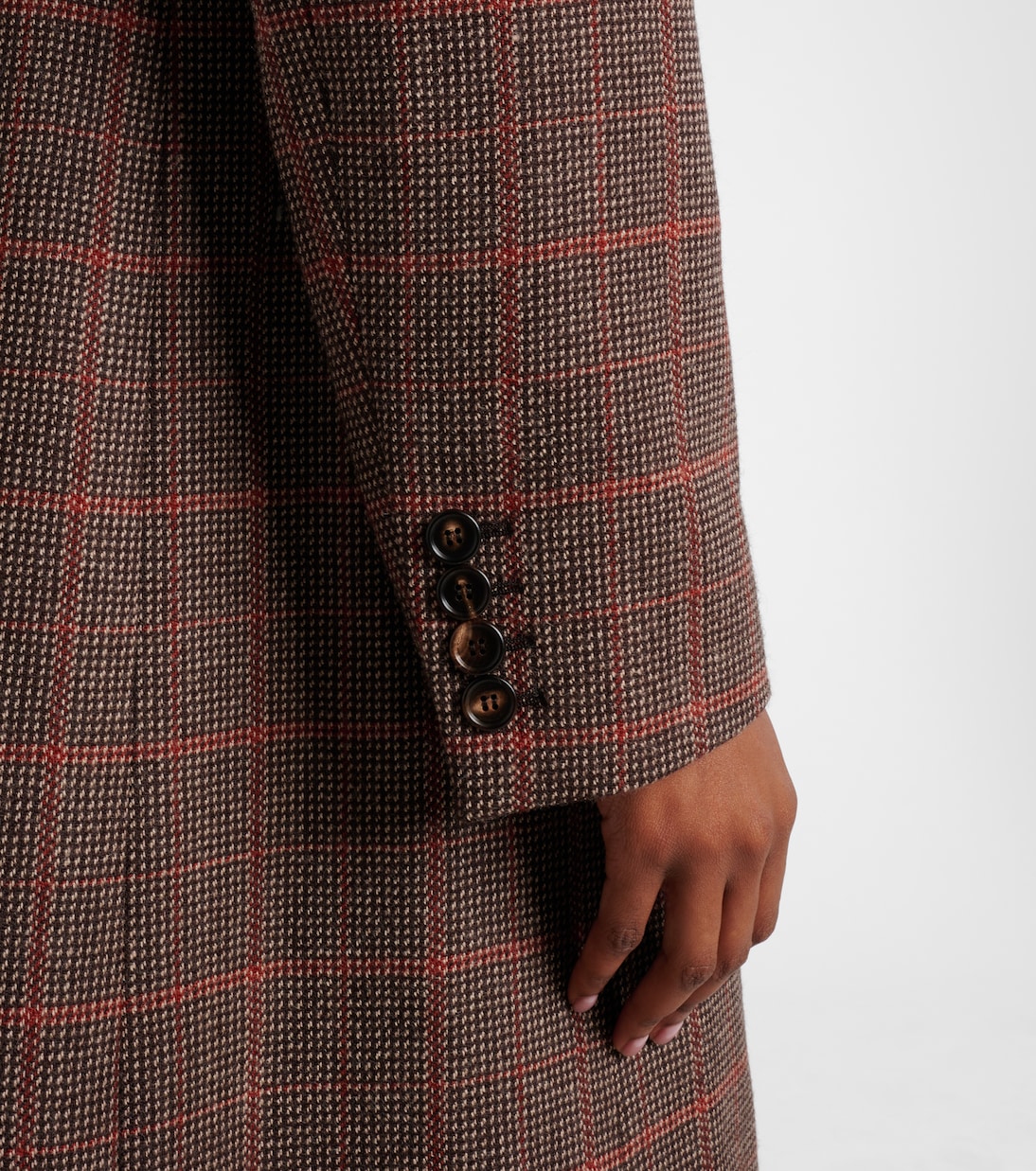 Checked double-breasted virgin wool coat | Chloé