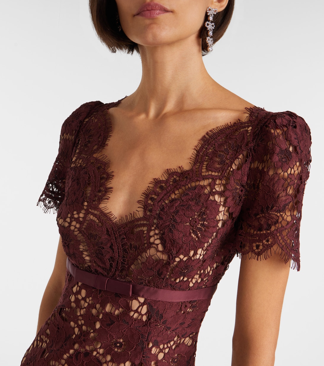Floral lace midi dress | Self-Portrait