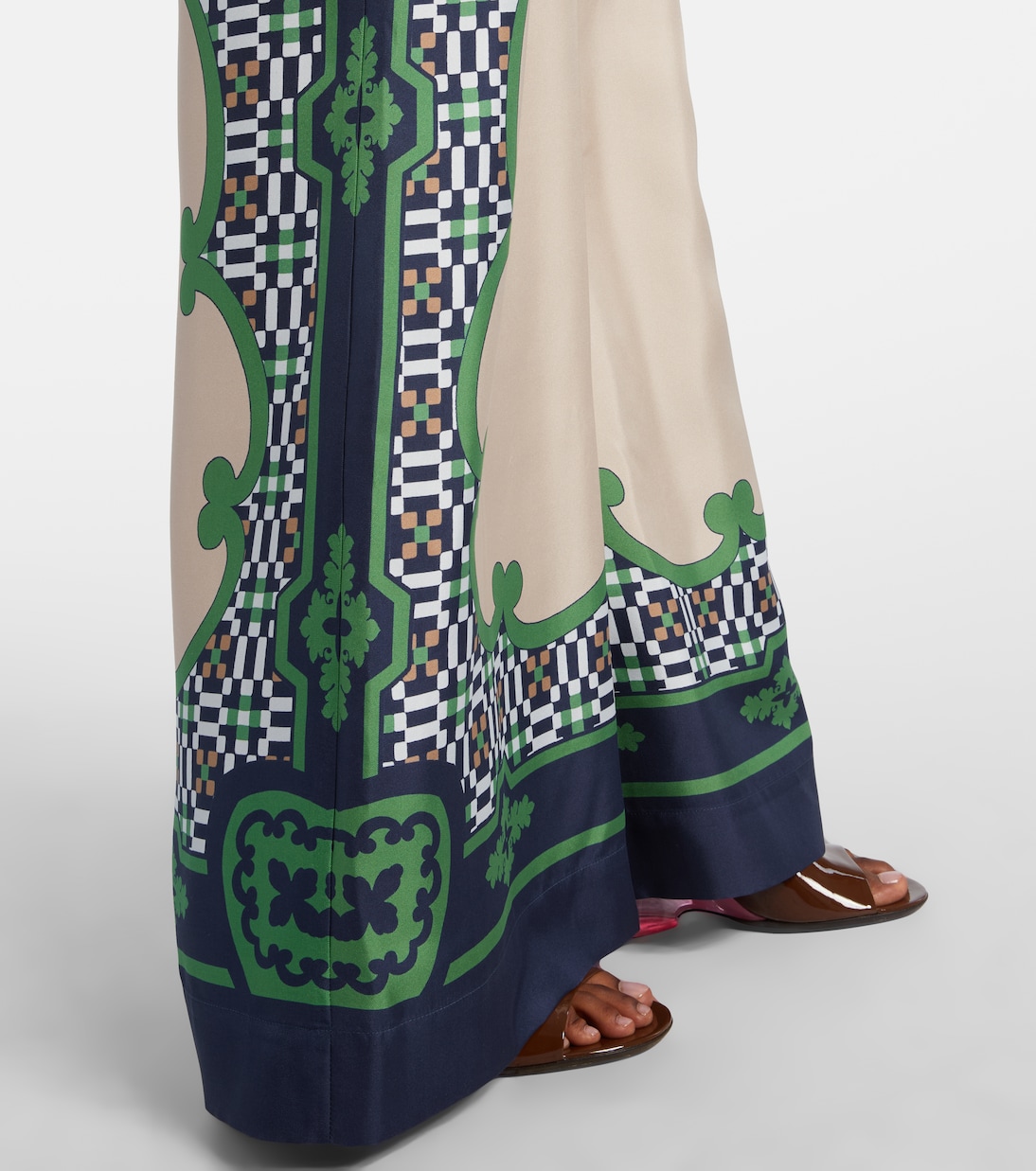 Printed silk twill palazzo pants  | La DoubleJ